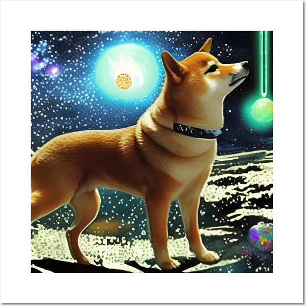 Shiba Inu in Space Wall Art by BlakCircleGirl